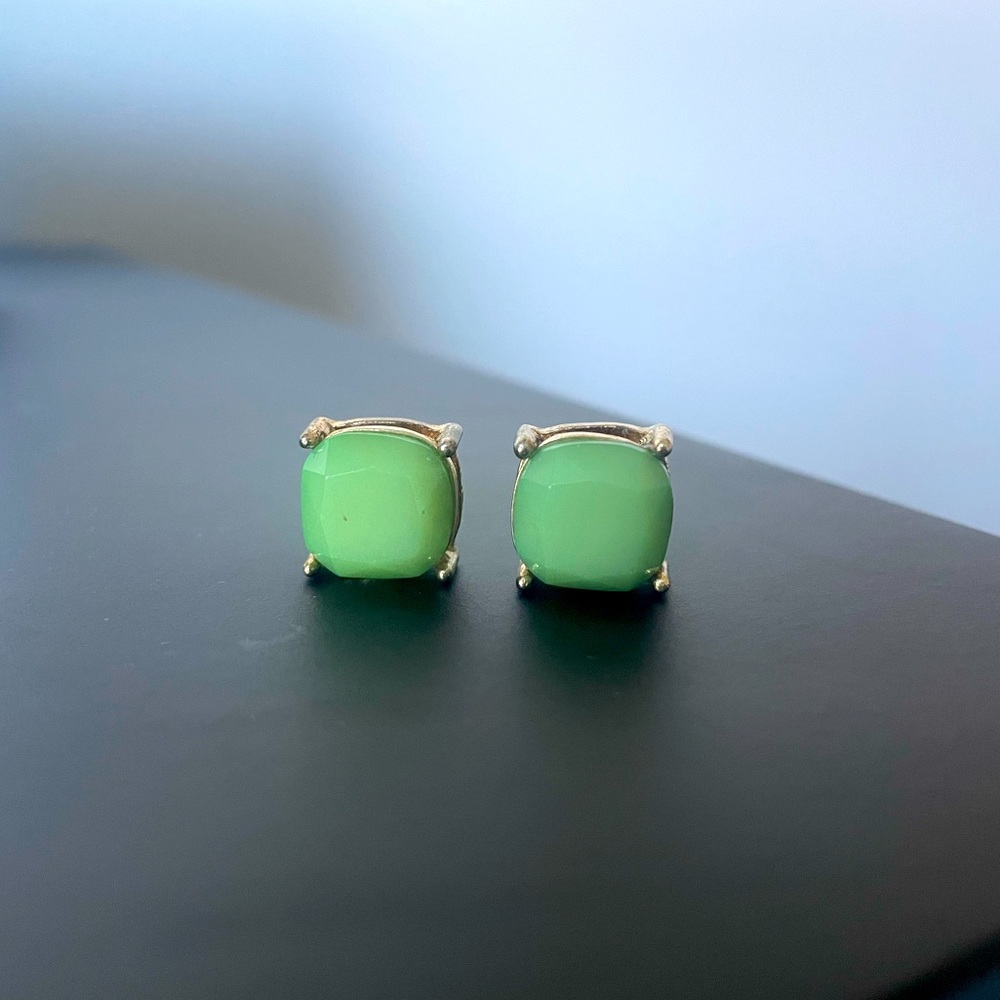 Seafoam green earring studs 10 mm
